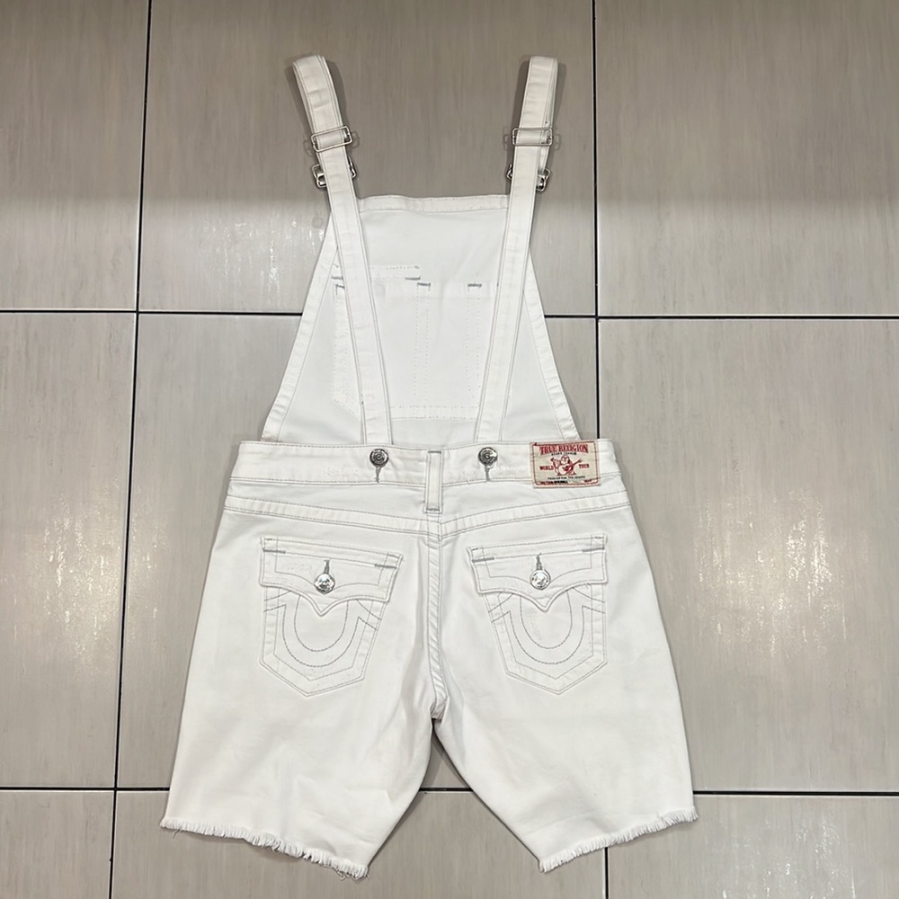 True Religion RARE White Overall Shorts Size XS / Small